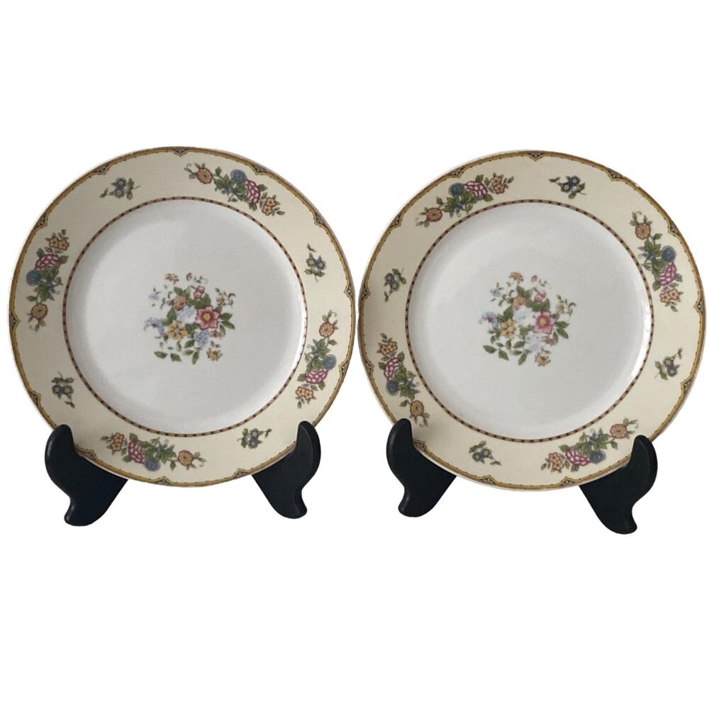 2 NORITAKE ELYSIAN like 10" DINNER Plate Japan U.S. Pat. Applied For (1921-192